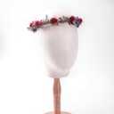 Women's Red Flower Crown Headband - Lace and Foam Hairband with Rose Floral Decoration, Suitable for Weddings, Parties, and Everyday Wear for Women