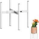 Heavy Plant Stand for 10"-16" Plant Pot Indoor Outdoor Corner, Adjustable Metal Heavy Duty for Large Pot (White 1 Pack)