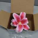 Suncalla 20 Pack Large Artificial Lilies Flower Heads with Realistic Stamens 5.9" Faux Fake Lily Flower Heads Bulk for DIY Crafts Cake Wedding Bridal Wreaths Table Home Party Decor (Dark Pink)