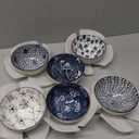 Japanese Style Ceramic Dipping Bowls,3'' Small Pinch Bowls Set Side Sauce Cups,Dishes for Sushi,Snack and Soy,BBQ,2.5 Oz Blue and White Mini Bowl for Kitchen Prep - Set of 6 (3 inch)