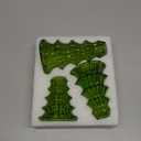 Hewory Christmas Tree Candle Holder: 3 Pcs Green Glass Candlestick Holders Indoor Christmas Decorations, Decorative Taper Candle Holders for Table Centerpiece Dinner Gathering Party Home Decor