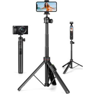JOILCAN Tripod for iPhone & Camera, 64" Selfie Stick with 360 Ball Head Remote & Phone Holder, Extendable Portable Phone Tripod Stand for Travel Vlog Compatible with Canon Sony DLSR DJI