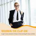 Ties for Women, Black Womens Tie Pre Tied Punk Skinny Tie for Shirts Uniform (Black)