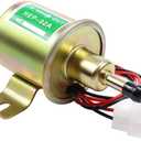 Electric Fuel Pump 12V Universal Low Pressure 12 Volt Transfer Inline Fuel Pump for Lawn Mower Carburetor Gas Diesel Engine 2.5-4psi HEP-02A