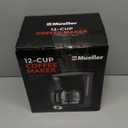 Mueller 12-Cup Drip Coffee Maker - Borosilicate Carafe, Auto-Off, Reusable Filter, Anti-Drip, Keep-Warm Function, Clear Water Level Window Coffee Machine, Kitchen Essentials & Accessories (Black)