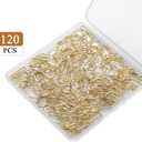 120 Pack Drapery Hooks Pins for Curtains, Metal Curtain Hooks Pins for Drapes Pinch Pleat Hooks with Clear Box 1.2 Inch for Window Curtain, Door Curtain and Shower Curtain (Gold)