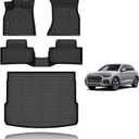 KELCSEECS Floor Mats & Cargo Liner Custom for Audi Q5 (Not for Q5 PHEV Models) 2024 2023 2022 2021 2020 2019 2018 Car Mats Automotive Cargo Mat Floor Liners Trunk Mat Q5 All Weather Trunk Liner