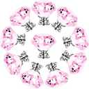 NORTHERN BROTHERS Dresser Drawer Cabinet Knobs 30mm Diamond Shaped Crystal Glass Knobs Pulls for Kitchen Wardrobe Cupboard (10 Pack, Pink)
