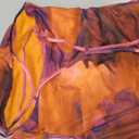 LIGHT DOT Women's Spaghetti Strap Printed Bodycon Ruched Midi Cocktail Dress Sexy Cowl Neck Tie Dye (Purple Orange,M)