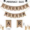 Rustic Congrats Graduation Banner Class of 2026 Burlap Banner, Pre-Assembled Grad Party Decor Favor for High School College Grad