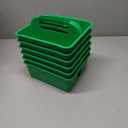 Teacher Created Resources Green Portable Plastic Storage Caddy 6-Pack for Classrooms, Kids Room, and Office Organization, 3 Compartment