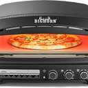 BIG HORN Pizza Oven Indoor, 14" Electric Countertop Pizza Oven with 6 Modes, Heats up to 850F Pizza Maker, Flip-Up Design Pizza Cooker for Home Kitchen, Restaurants, Parties