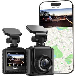 Dash Cam WiFi 2K, Car Camera with APP, External GPS, 1.5'' IPS Screen, Front Dash Camera for Cars, Mini Dashcams, WDR Night Vision, 24H Parking Monitor, Loop Recording, G-Sensor