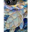 DorisMax for iPhone 13 Pro Case - Wireless Charging Compatible - Dual-Layer Hard Shell + Silicone Cover - Shockproof Protective Phone Case with Stylish Designs for Women - Abstract Sea Turtle