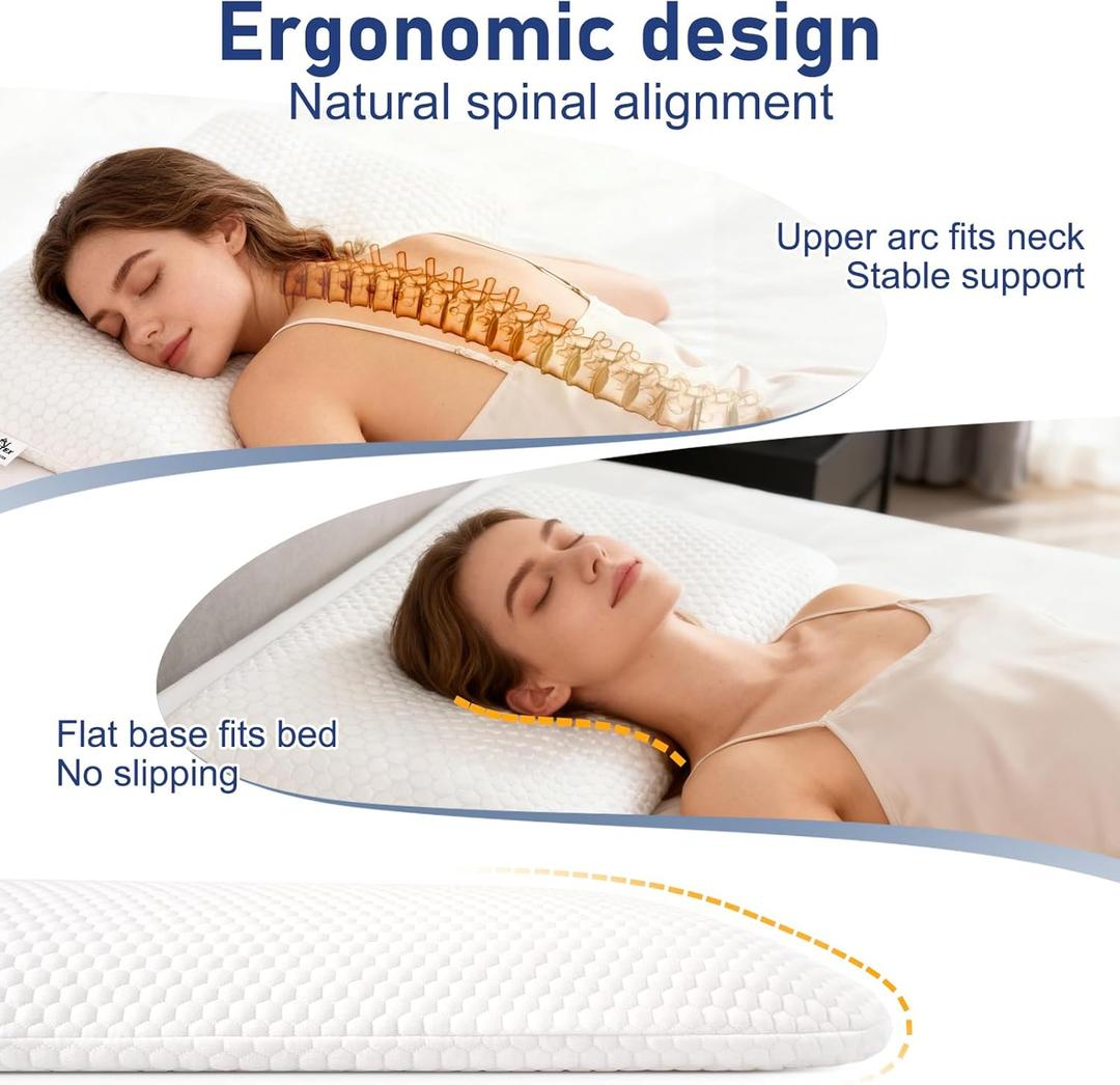 Talatex Super Slim 100% Natural Premium Latex Pillow, Ultra Thin Flat Pillow for Stomach and Back Sleepers, Toddler Pillow Helps Cervical Neck Alignment and Deeper Sleep