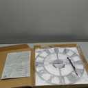 Large Wall Clock, Metal Retro Roman Numeral Clock, Modern Round Wall Clocks Almost Silent, Easy to Read for Living Room/Home/Kitchen/Bedroom/Office/School Decor (Silver, 16 Inch)