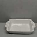 MALACASA Casserole Dish for Oven, 4.4 Qt Porcelain Baking Dish , 9x13 Baking Pan with Handles, Large Lasagna Pan Deep, Rectangular Bakeware, Microwave Safe, White, Series BAKE, No Lid