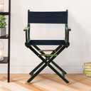 Casual Home 18" Director's Chair Black Frame with Navy Canvas, 18 in