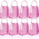 Nsmykhg Plastic Box Set, 8 Small Clear Plastic Containers - Mini Storage Box for Beads, Crafts, Jewelry & Small Items (Pink Handle)