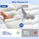 King Size Mattress Topper for Back Pain, Extra Thick Pillow Top Mattress Pad with 1000GSM Down Alternative Filler, Cooling Breathable Plush Bed Topper Protector Cover (8-21" Deep Pocket)