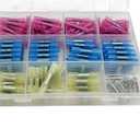 200 Pcs Heat Shrink Butt Splice Wire Connector Kit Insulated Crimp Terminals Dual Wall Adhesive Lined Sealing Joiners For Marine Automotive Repairs Translucent 3 to 1 Shrinkage - 80R + 80B + 20Y + 20W