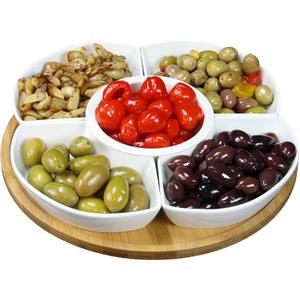 Elama Signature 12 1/4 Inch 6pc Lazy Susan Appetizer and Condiment Server Set