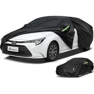 Sailnovo Car Cover Waterproof All Weather,7 Layers Heavy Duty Outdoor Full Car Cover, Snowproof Rainproof Windproof Sun UV Protection (PE+Cotton,A0 Fit Sedan-Length (Up to 177"))