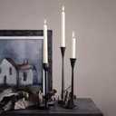 Black Iron Taper Candle Holder - Set of 3 Decorative Candle Stand - Candlestick Holder for Wedding, Dinning, Party