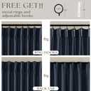 Pinch Pleated Navy Linen Curtains 84 Inches Long 2 Panels Set for Living Room Dining Pinch Pleat Back Tab Light Filtering Farmhouse Boho Retro Window Curtain Drapes 84 Inch Length Dark Blue Indigo
