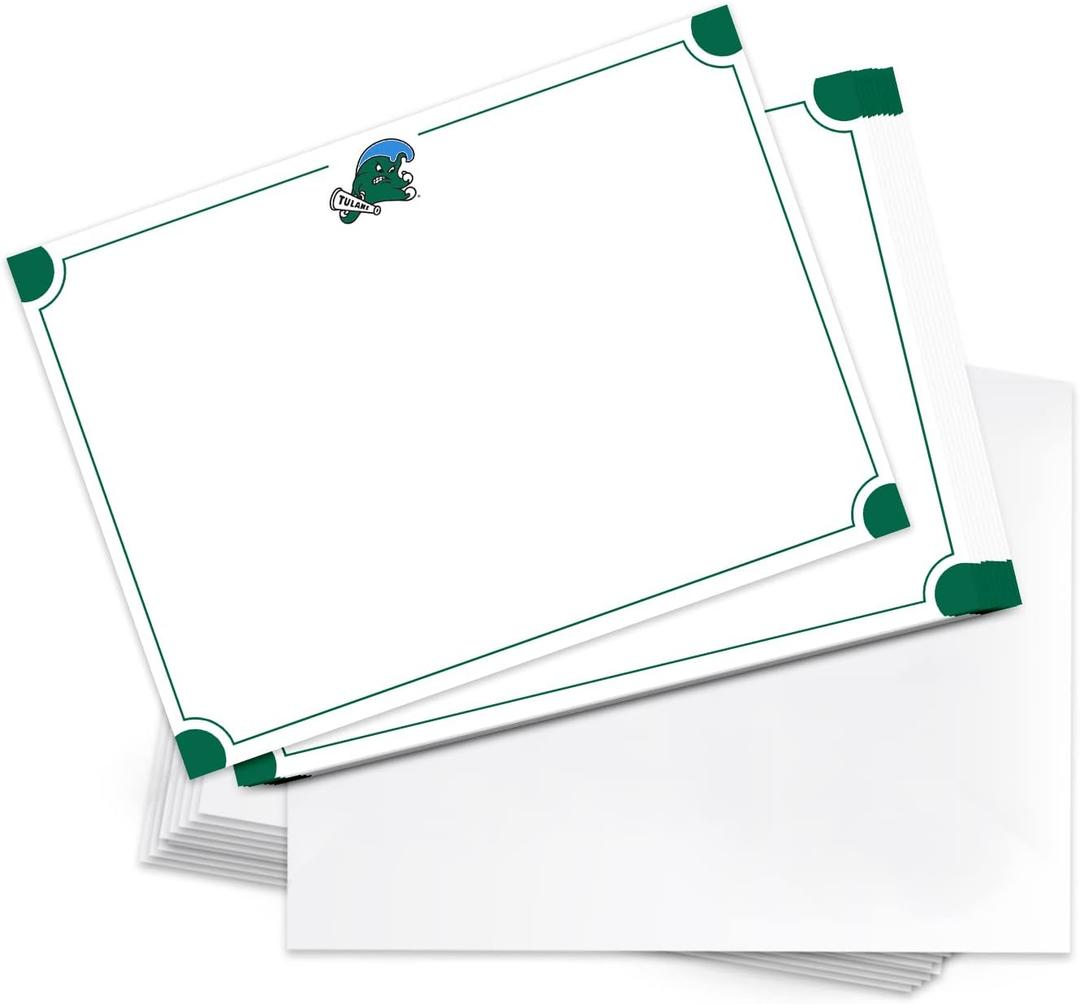 2 x Desert Cactus Tulane University Notecards 10 Pack Stationery Cardstock Green Wave Includes Envelopes Memo Party Thank You (Notecard 4a)