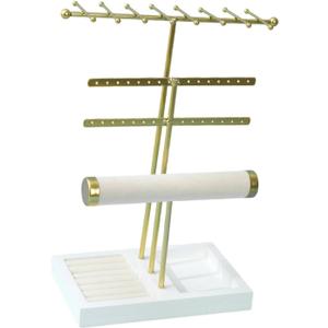 Colaxi Jewelry Organizer Necklace Hanger Versatile Earring Display Holder Jewelry Display Stand for Show Store Vanity, White