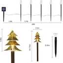 ILLUMINEW Outdoor Christmas Decorations, Solar Christmas Pathway Lights, Set of 5 Waterproof Landscape LED Lights for Yard Lawn Patio Walkway Decor (5PCS-Warm White-Tree)
