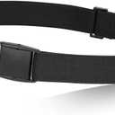 JASGOOD No Show Women Stretch Belt Invisible Elastic Web Strap Belt with Flat Buckle for Jeans Pants Dresses (Suit for US Size 0-16)