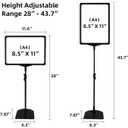 Sign Holder Stand,Sign Stand for Display,Adjustable Sign Holders For Table Top,Table Sign Holders 8.5 x 11,4 Packs, (Black, 39''height 4pcs)