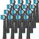 Toothbrush Heads Compatible with Oral B Electric Toothbrush,16Pcs Black Precision Standard Brush Heads, Medium Brush
