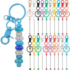 20 Pcs Beadable Keychains Bulk Kit  DIY Keychain Making Supplies with Metal Blanks for Crafts, Jewelry, Charms, Custom Projects  Blank Chain Bars for Beaded Keychain Design (Multicolor) (A-Multicolor)