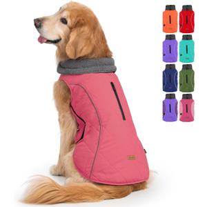 EMUST Dog Vests for Winter, Fleece Lined Dog Coat for Cold Weather Warm Pet Jackets for Small Medium Large Dogs, Pet Dogs Apparel for Cold Weather, Pink, XXXL