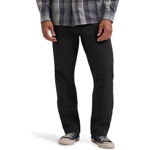 Wrangler Men's Straight Fit Flat Front Chino (Jet Black, 36W x 29L)