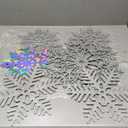 gisgfim 10 Pieces Large 12'' Sparkling Snowflakes Christmas Glitter Decorations 5 Styles Outdoor Hanging Ornaments Xmas Holiday Porch & Tree Decor Plastic Snowflakes