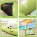 SpaceTime Cooling Mat for Dogs,Waterproof Dog Beds for Small Medium Large Sized Dogs,Bolster Cat Beds for Indoor Cats,Pet Beds with Sides for Puppy Crate,Non-Slip,Easy Maintenance (Green-Avocado, L)