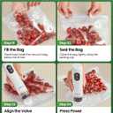 Compact Vacuum Sealer for Food (Vacuum Sealer Machine + 30 Reusable Vacuum Bags), Powerful Handheld Food Vacuum Sealer Machine with LED Display & Liquid Drainage Tube, Portable Food Sealer