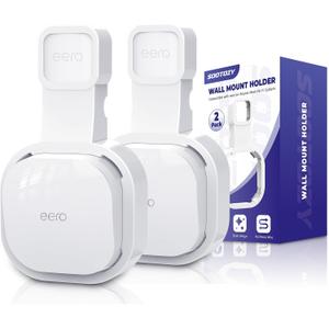 Wall Mount Holder for eero 6 and for eero 6+ Router Mesh Wi-Fi System No Messy Wires, Space-Saving Outlet Wall Mount Holder for eero 6 Plus Extender, Stand Bracket for eero 6+ (White-2pcs)