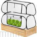 ANGAR 2Pack Pop Up Winter Garden Covers for Raised Beds, 45" x 22" x 16"Plant Covers Freeze Protection, Garden Rows Greenhouse Raised Bed Cover for Seedlings Vegetable Fruits Rows, Includes 16 Stakes