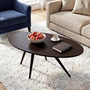 MWOOD Oval Modern Coffee Table, 40'' Mid-Century Coffee Center Table | with Thickened Board & Sturdy Metal Legs, Waterproof Scratch-Resistant for Living Room, Apartment, Dark Purple
