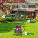 dreamysoul Metal Bird Bath for Outside, Birdbaths Outdoors with Planter and Feeder, Garden Blue Bird Baths with Solar Lights