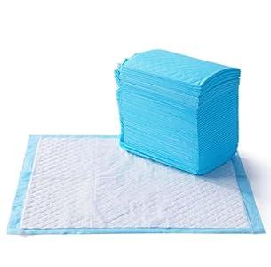 Basics Heavy Duty Dog and Puppy Pee Pads, LeakProof 5Layer Super Absorbent, QuickDry Surface for Potty Training, Regular Size, 24x23", Blue & White, 50 Count