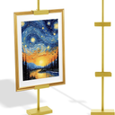 ARTASY Tabletop Picture Frame Stand, Adjustable Easel Stand for Sign Up to 29", Metal Table Frame Holder for Display, Picture, Photo, Poster, Artwork- GOLD 1 Pc