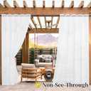 2 Panels Outdoor Sheer Curtains for Patio, White Privacy Curtains for Patio Waterproof, Indoor Outdoor Drapes for Gazebo Pergola Balcony Pool Spa, 52 x 84 inch
