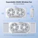 shinic 9" Twin Smart Window Fans with Exhaust and Intake, WiFi App Remote Control, 3 Speeds 3 Functions, Adjustable Width, Dual Window Fan Vertical for Bathroom Kitchen, Large