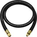 2026 Upgrade 1/2"HVAC Vacuum Hose, High-Flow Vacuum Certified Refrigerant Hose, Standard 1/2" to 1/4" Flare Fittings, 20 Microns Vacuum, Faster HVAC Evacuation and Recovery, 6-Feet, Black